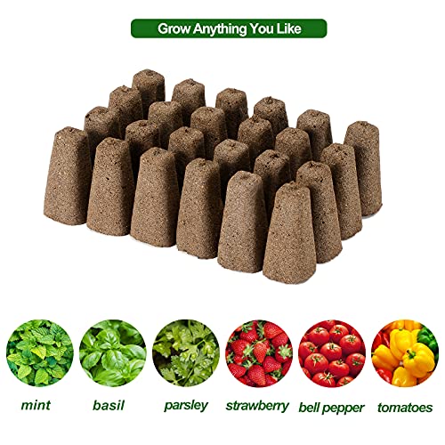 Seed Starter Pods Replacement Root Growth Sponges Kit Compatible with Aerogarden Yoocaa Grow Seeds Pod Kit Idoo 24pcs Grow Sponges & 12pcs Grow Basket & 12pcs Grow Dome for Hydroponics Growing System 