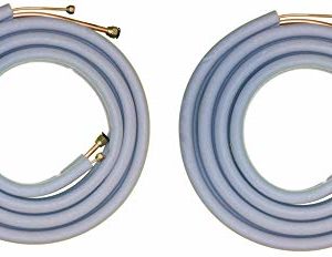 Line Set for Mini Split Air Conditioner 2-Pack (1/4” X 3/8") - Typically Used 9,000 BTU Systems - All Copper (16 Ft) with Insulation - Flared Fittings