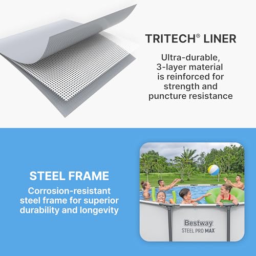 Bestway Steel Pro MAX 56915E 15 ft. x 48 in. Gray Pool