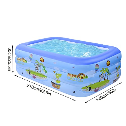 DAYDAY helper Family Inflatable Pool 82.6 x 55 x 25.5 in Blue