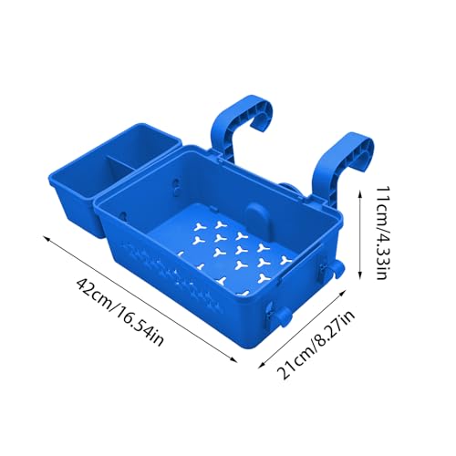 SEYIMTU Poolside Storage Basket, Blue Adjustable ABS Tray