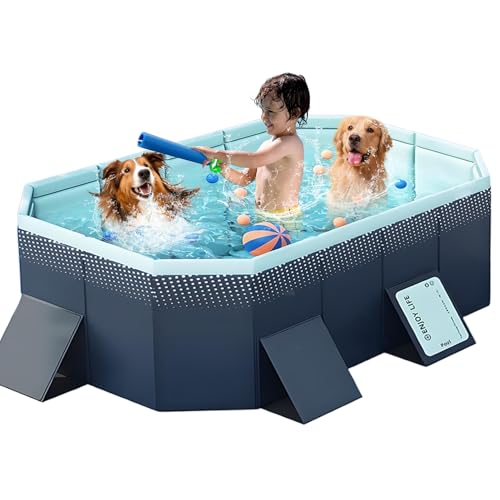 COBOPANDA B0210T Blue Foldable Kiddie Pool 83" x 55" x 22"