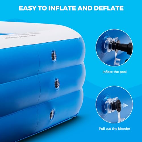 AIYIBEN Pool100 Blue Inflatable Family Pool 130 x 72 x 22 in