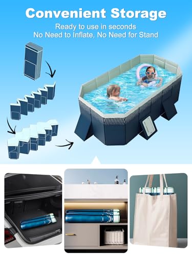 COBOPANDA B0210T Blue Foldable Kiddie Pool 83" x 55" x 22"