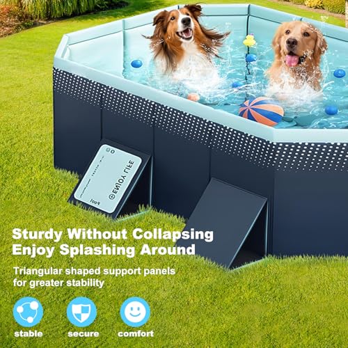 COBOPANDA B0210T Blue Foldable Kiddie Pool 83" x 55" x 22"