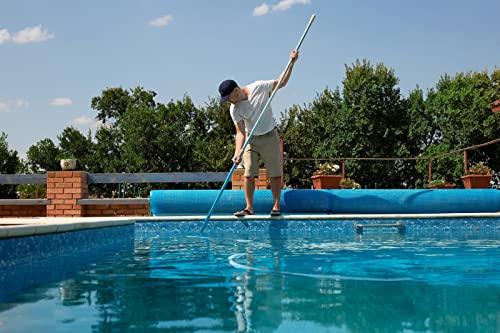 POOLWHALE Blue 12FT Anodized Aluminum Telescopic Pool Pole