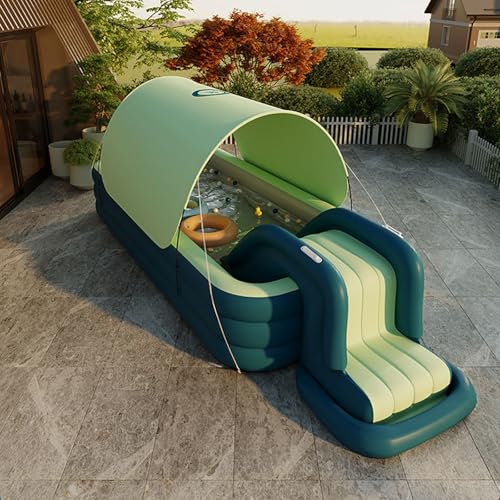 Bcofo YDWUDWCZC Green Inflatable Pool with Slide, 3m/10ft