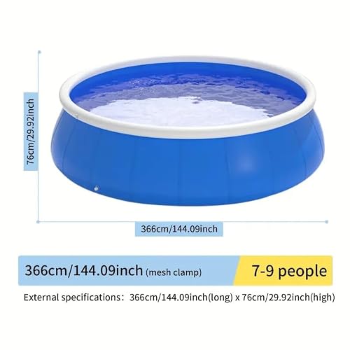 Beuiosda Extra Large Inflatable Pool, Blue, 366 x 76