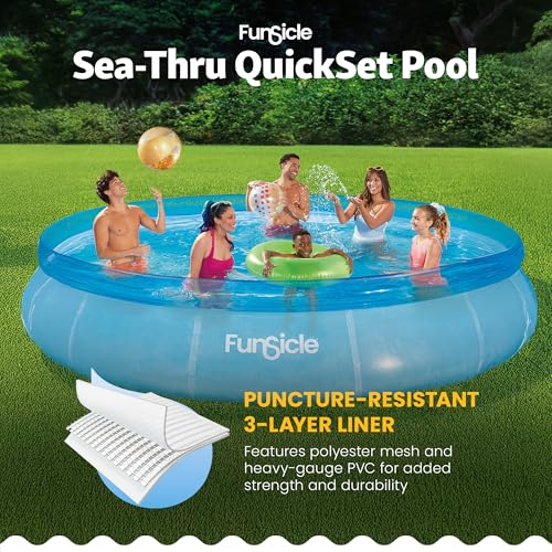 Funsicle Sea Thru Quickset P10P1230A 12-Foot Blue Pool