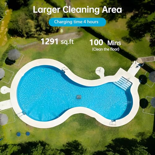 HYUIO Cordless Robotic Pool Cleaner, 7800 mAh Battery