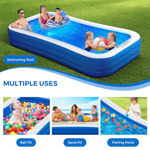 AIYIBEN Pool100 Blue Inflatable Family Pool 130 x 72 x 22 in