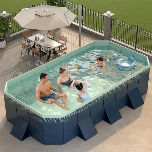Wlikoci Foldable Hard Plastic Shell Pool, 406 x 230 x 55 cm