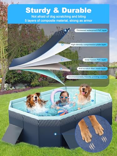 COBOPANDA B0210T Blue Foldable Kiddie Pool 83" x 55" x 22"