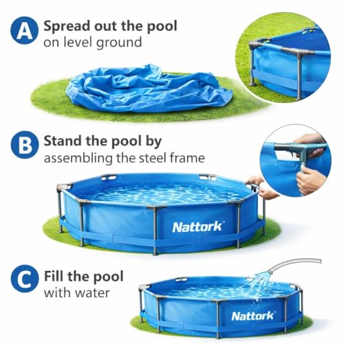 Nattork 10-Foot x 30-Inch Above Ground Pool, Blue, 8KP122