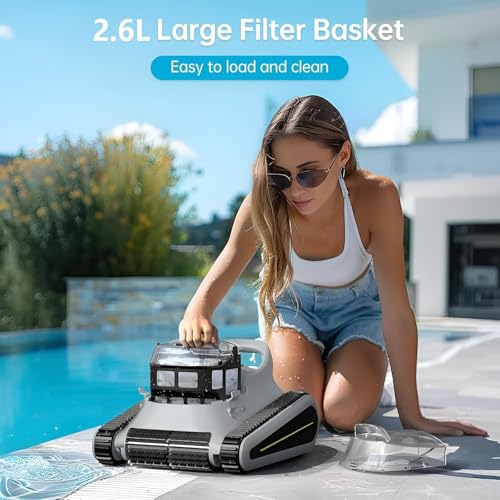 HYUIO Cordless Robotic Pool Cleaner, 7800 mAh Battery